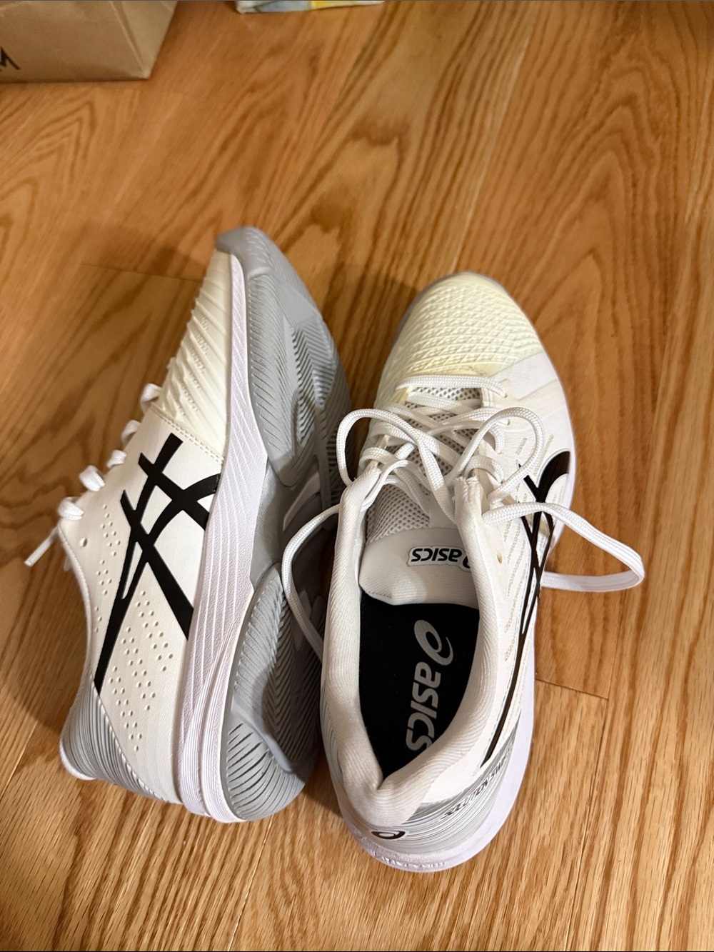 Asics White Sneakers with Black Accents